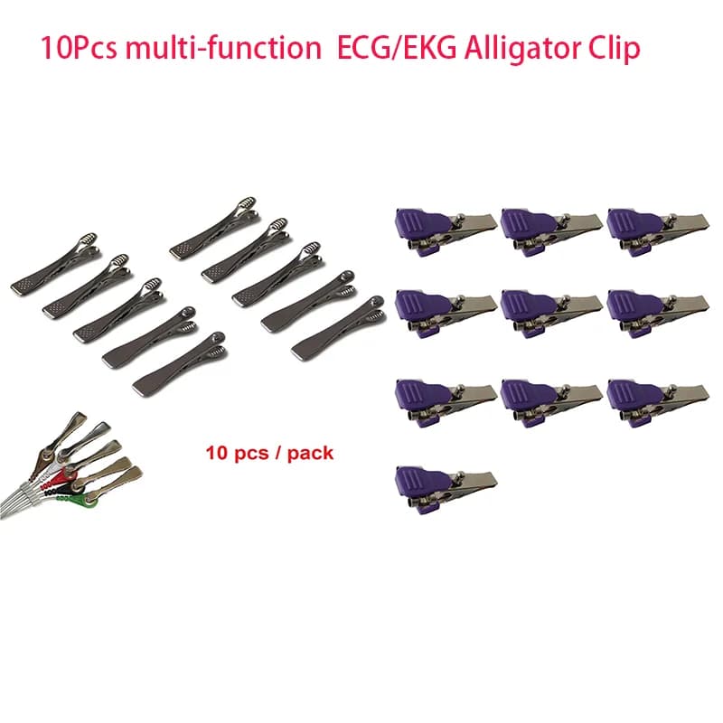 Abrazadera de Clip de electrodo para veterinario ECG EKG, conexión Universal, botón a presión, tipo Banana plug5/10/20/50 piezas, a elegir