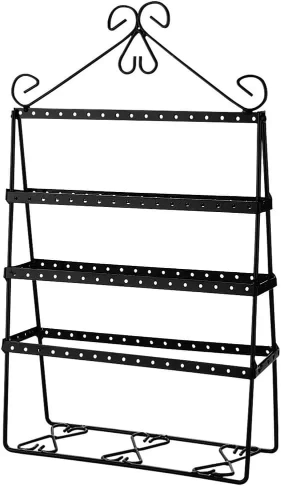 56 pares de soportes de metal para pendientes, soporte para pendientes, organizador de joyas (negro)