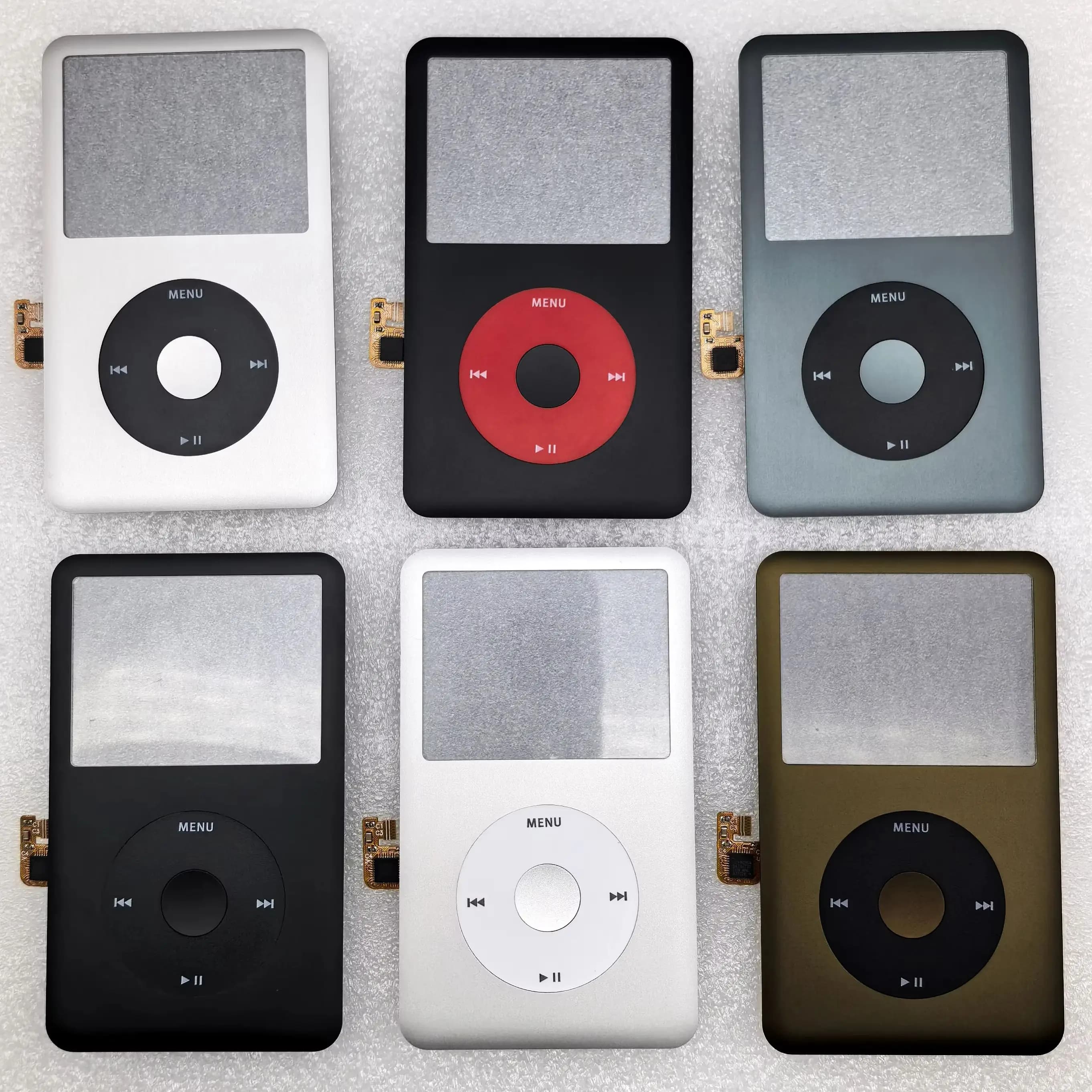Para iPod Classic 6ª y 7ª Generación A1238 - Carcasa Frontal Metálica Electrochapada con Clickwheel y Botón, Compatible con Modelos de 80GB,