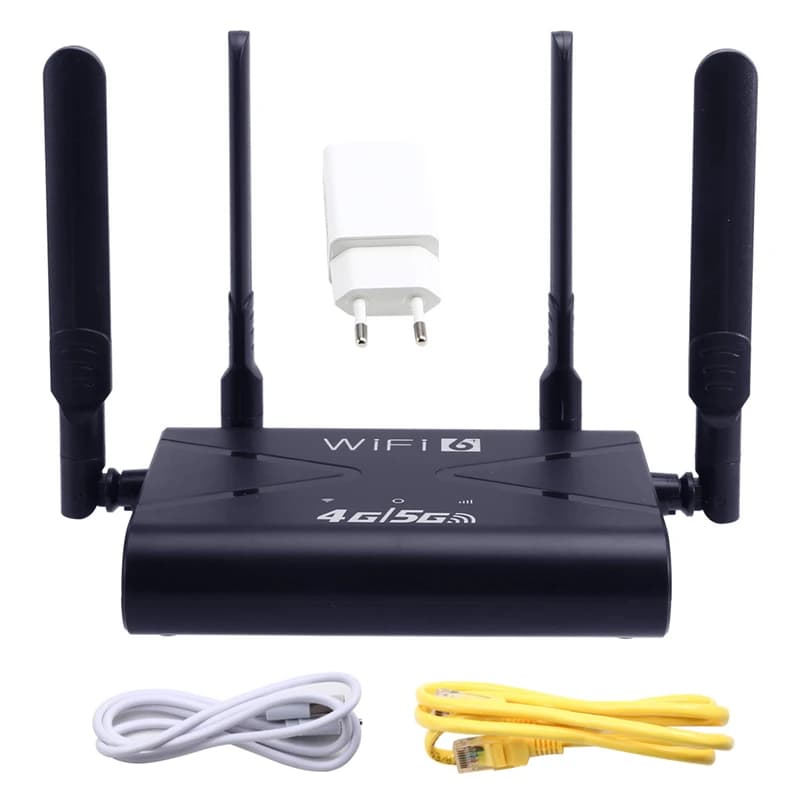 Enrutador inalámbrico WiFi6 LTE, 300Mbps, alta velocidad, 4G, 5G, CPE, LTE, con ranura para tarjeta SIM, 4 antenas para teléfono, portátil, enchufe