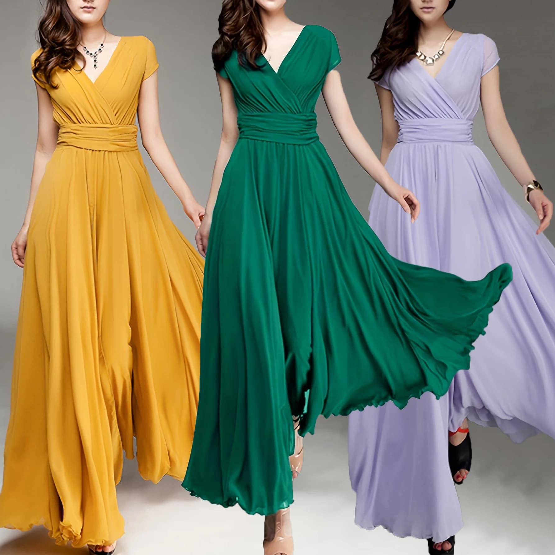 Vestido largo bohemio de moda para mujer, vestido de noche largo con cuello en V, Vestidos sin mangas