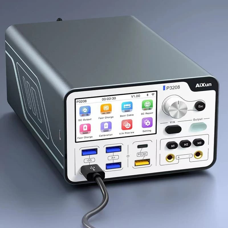 AIXUN P3208 320W fuente de alimentación regulada inteligente para teléfono 7-16ProMax compatible con protocolos de carga rápida PD/QC Cable de