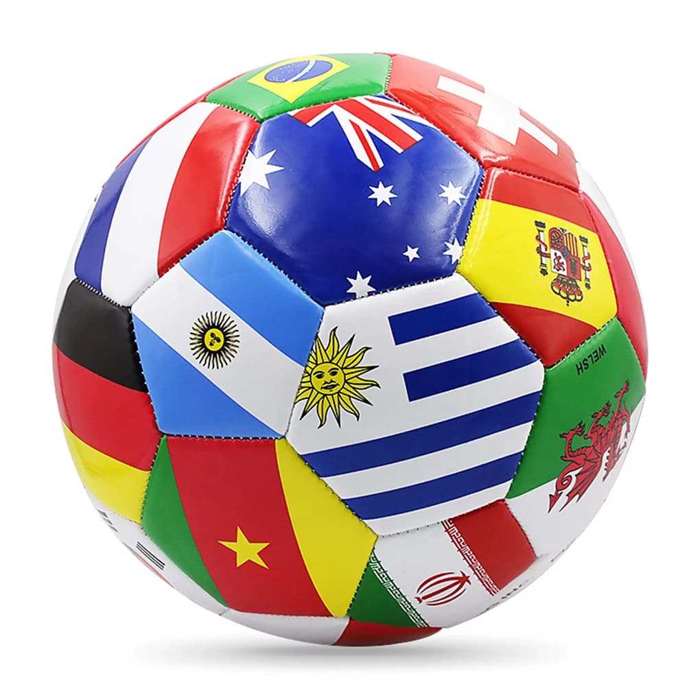 Balón de fútbol con estampado de bandera, tamaño oficial 5, balón de partido de fútbol, juego de partido al aire libre, fútbol de Pvc 2,7,