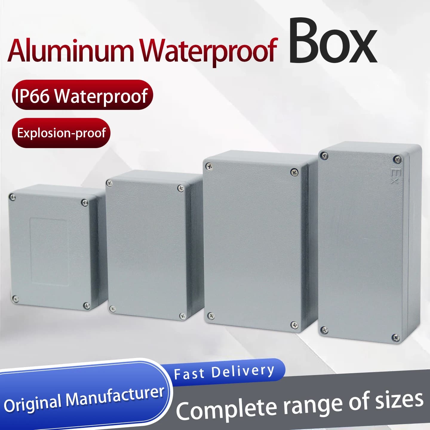 Caja de Metal impermeable IP67, caja de aluminio fundido resistente a altas temperaturas para exteriores, orificio de instalación de fábrica, caja