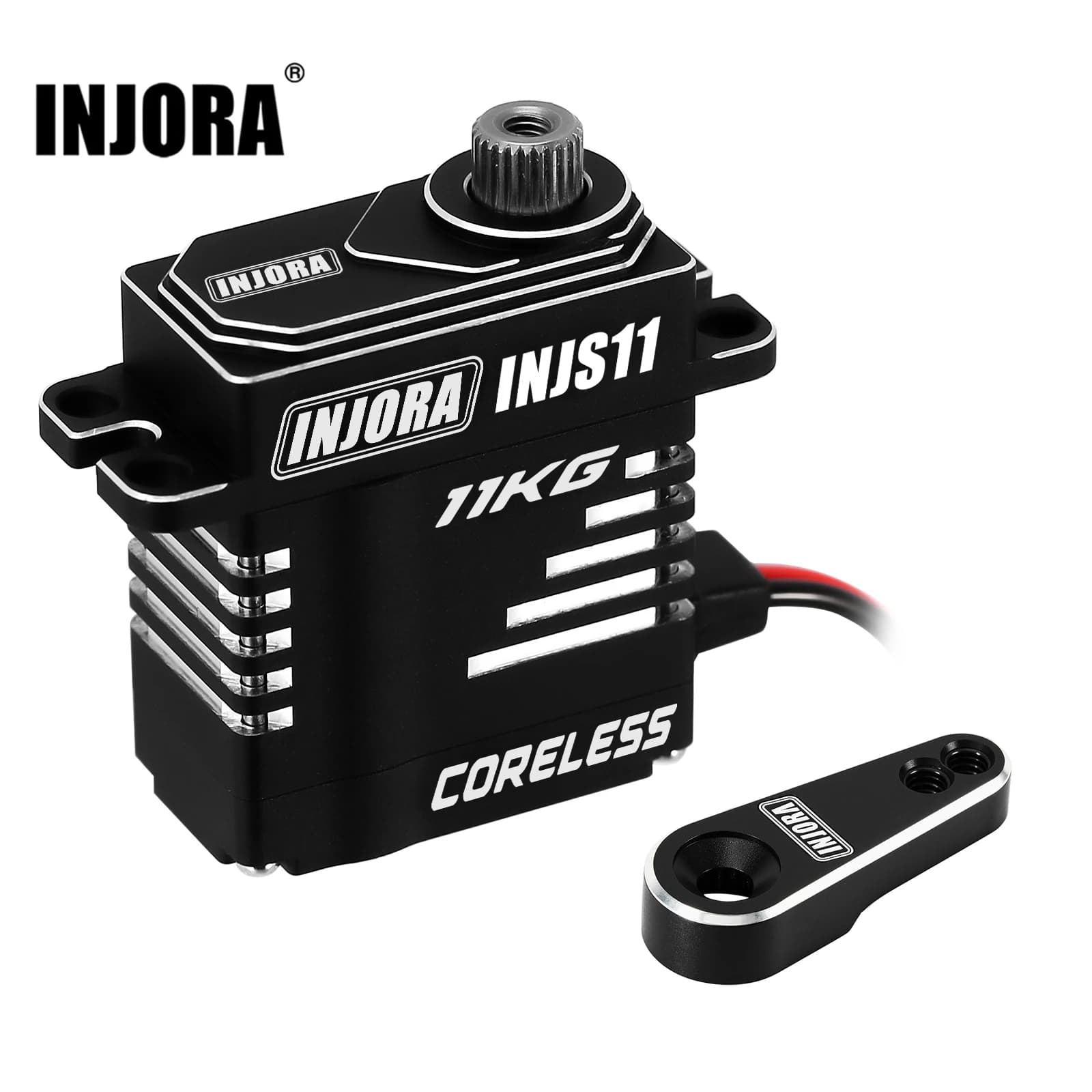 INJORA INJS11 Servo sin núcleo de alto voltaje con soporte de aluminio y bocina para 1/18 HPI Venture18