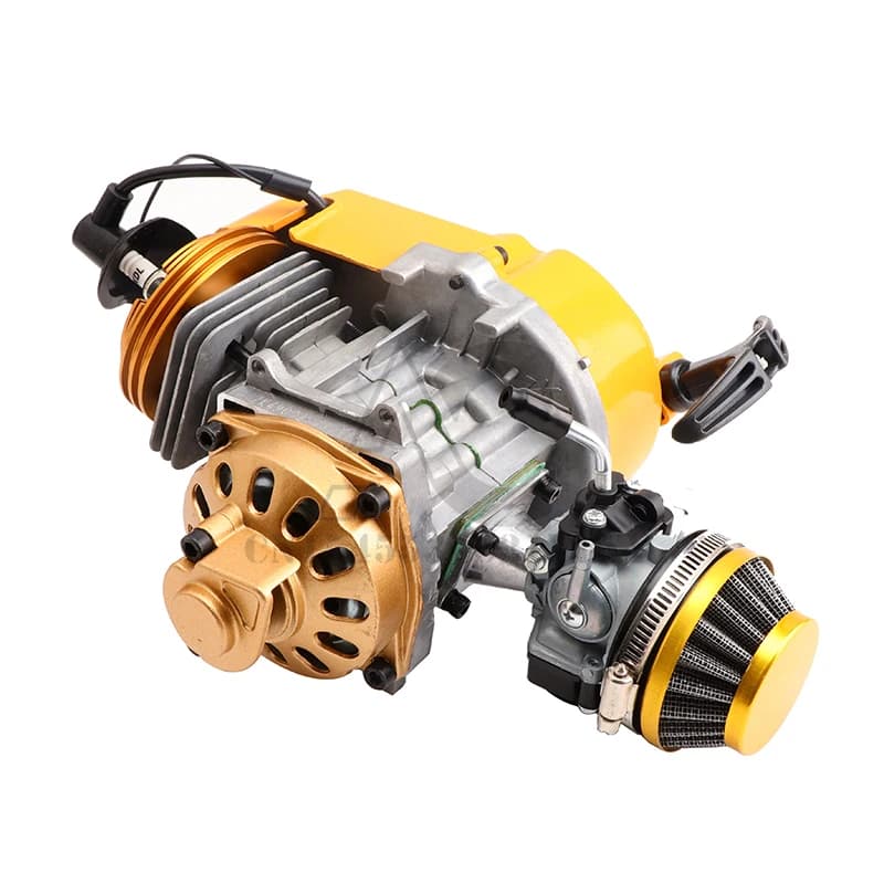 Mini motocicleta 49CC motor 2 tiempos tipo tracción motor modificado 44-6 caja de cambios de motor modificado