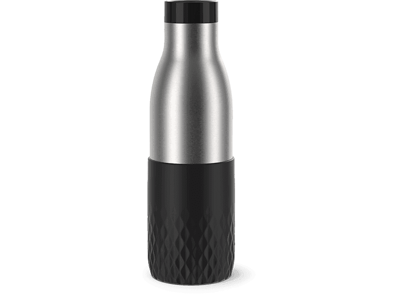 Botella - Tefal Bludrop N3110510, O,5 L, Acero Inox, Bebidas calientes 12hs, frías 24hs, Quick Press, Negro