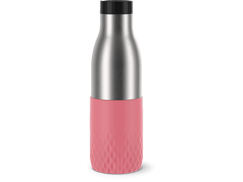 Botella - Tefal Bludrop N3110810, O,5 L, Acero Inox, Bebidas calientes 12hs, frías 24hs, Quick Press, Rosa