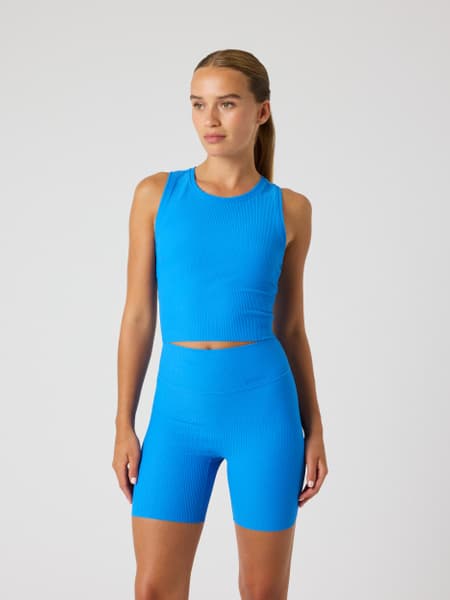 BJÖRN BORG Azul Studio Ribbed Cropped Tank Top