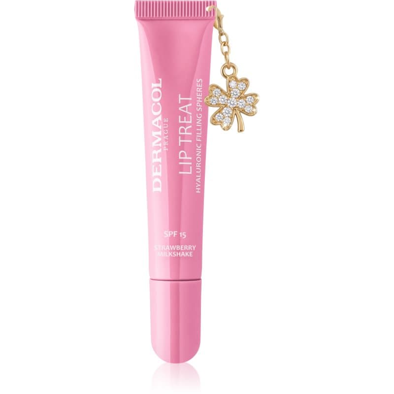 Dermacol Lip Treat brillo de labios hidratante SPF 15 tono 14 Strawberry Milkshake 10 ml