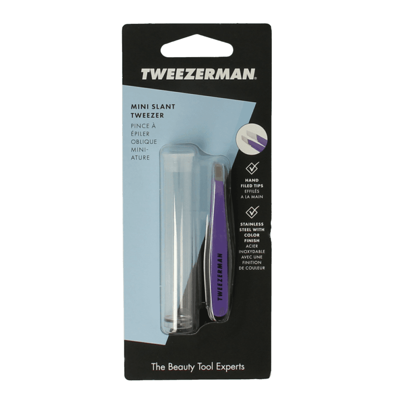 Tweezerman Pinzas de depilar Tweezerman Mini Slant lila florecido 1 unidad