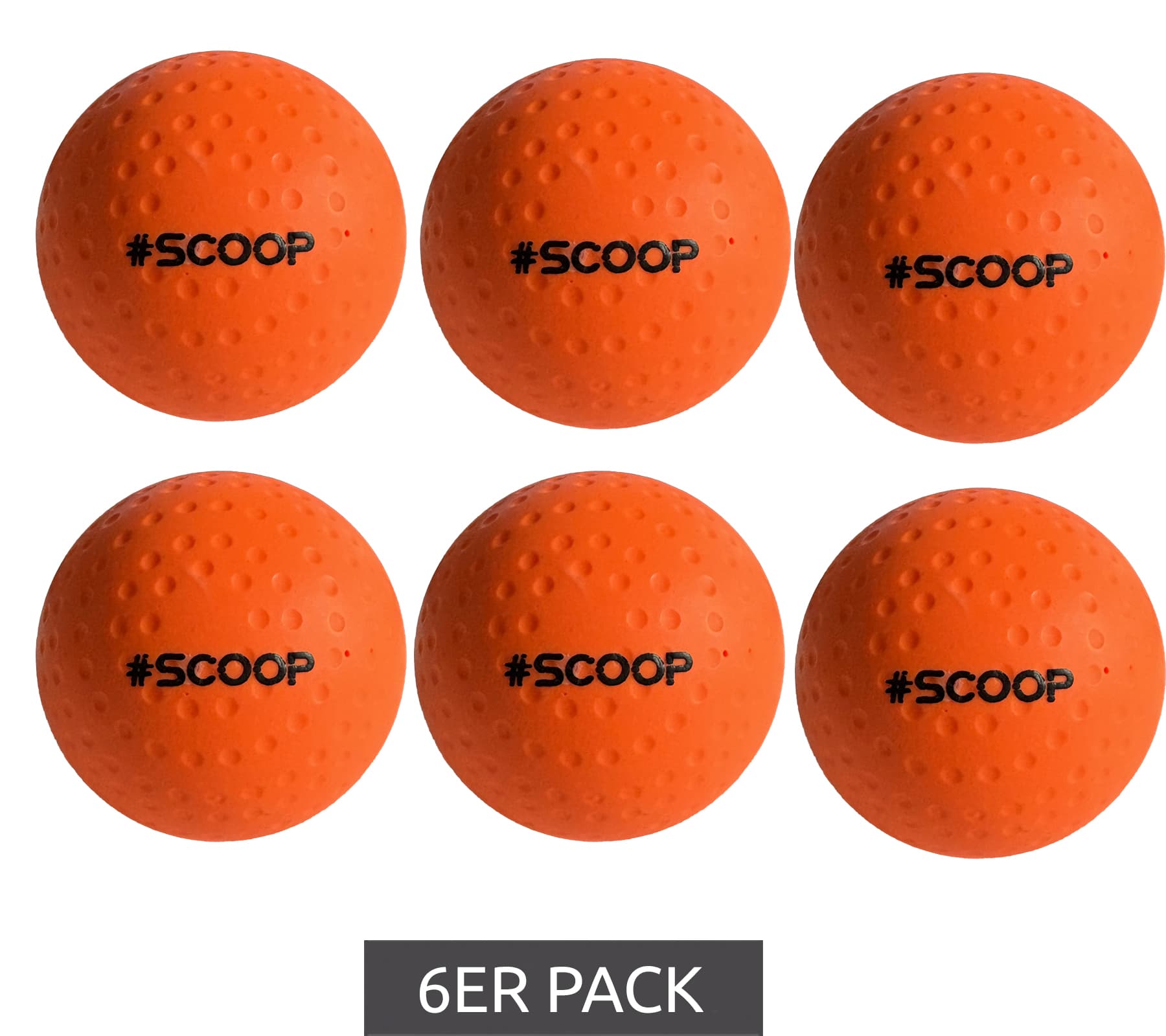 Pack de 6 pelotas de hockey SCOOP X-Treme con diseño de hoyuelos, equipamiento deportivo, NI266444 naranja