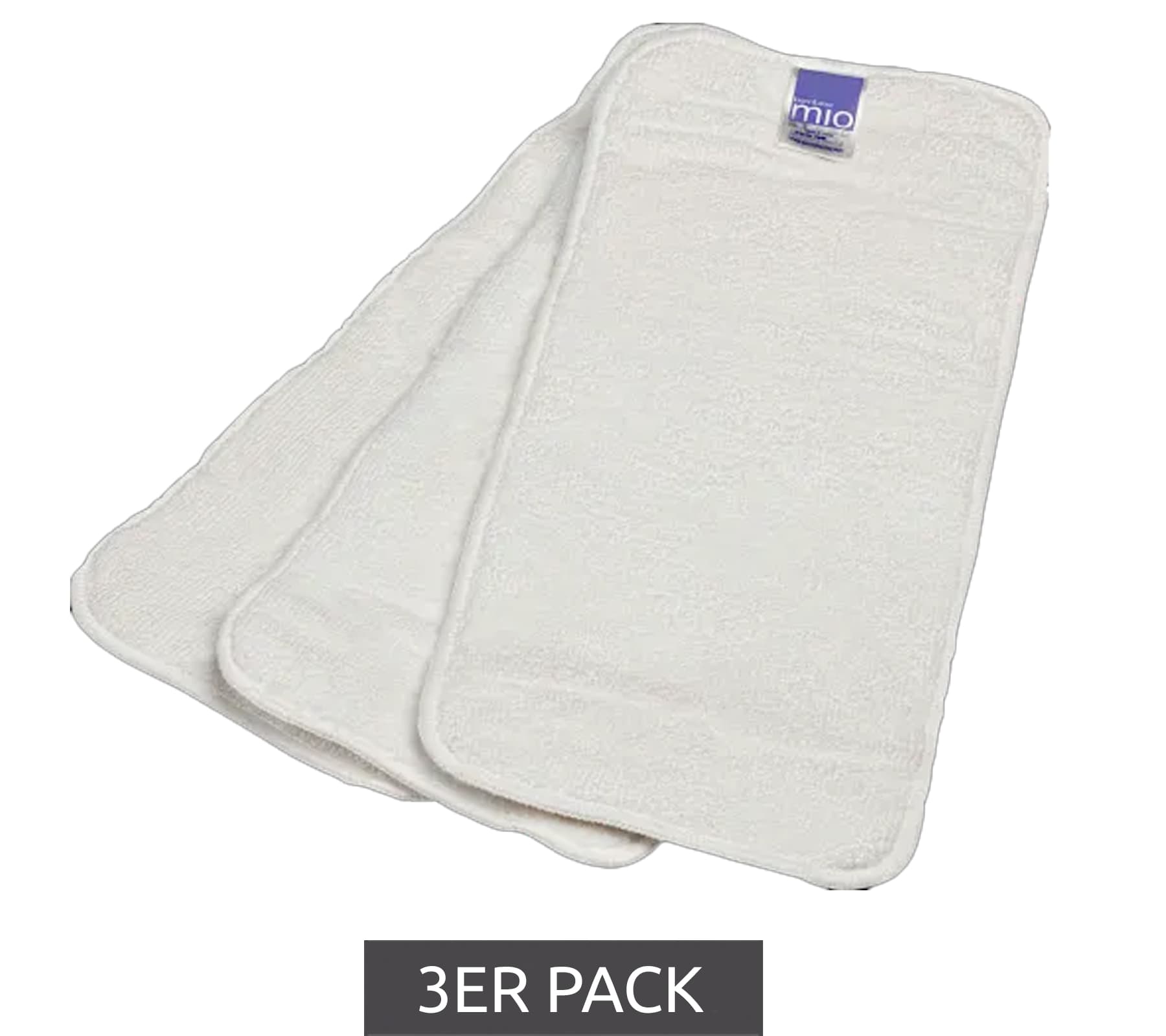 Paquete de 3 insertos absorbentes Bambino Mio para bebés y niños pequeños con capa superior que se mantiene seca, inserto reutilizable para