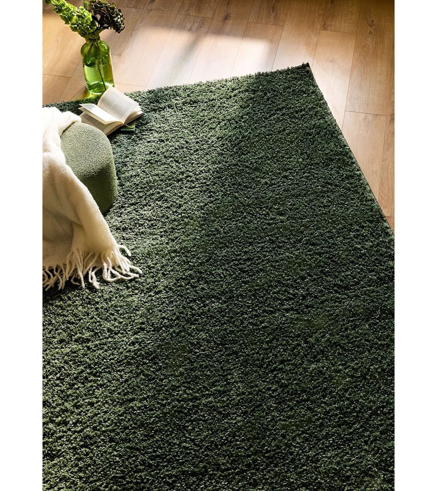 Alfombra de felpa - Alfombra para sala de estar, accesorio para el hogar, alfombra decorativa 933130 Verde
