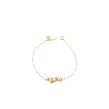 Pulsera mano circonitas oro