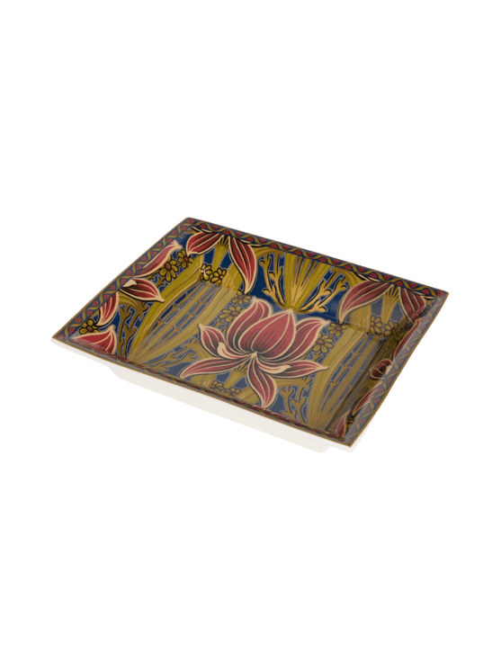 Etro, Bandeja Rectangular De Porcelana Con Motivo De Flores, Multicolor