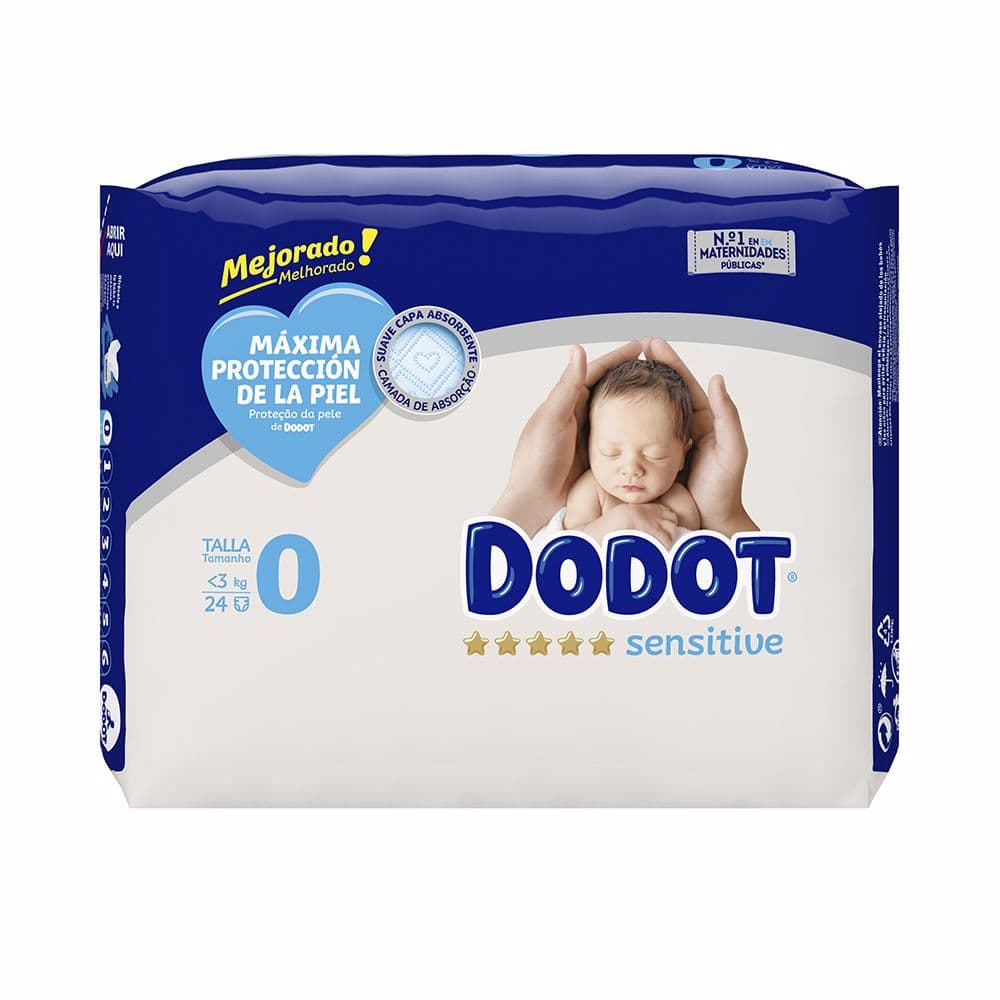Pañales DODOT SENSITIVE RN Talla 0 (menos de 3 kg) 24 unidades