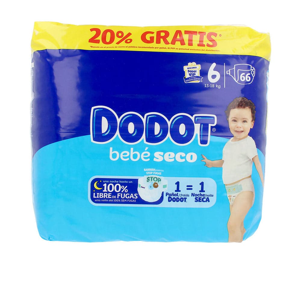 Pañales DODOT STAGES Talla 6 13-18 kg 66 unidades