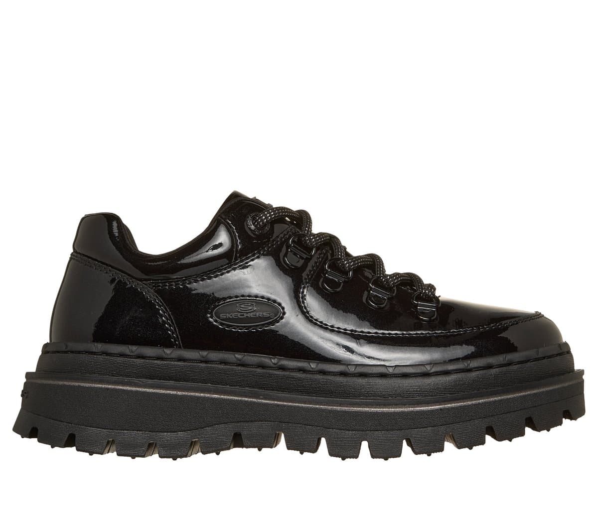 Skechers Jammers - Cool Block en Negro Patent, talla 36.5