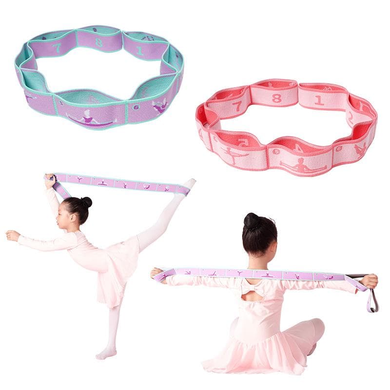 2 piezas Correa Elástica para Niños Danza Banda Elástica para Niños Gimnasia Correa de Estiramiento Resistencia Bandas de Ballet Multi-Bucles