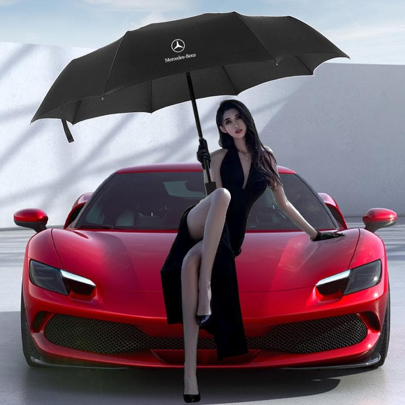 Paraguas Plegable Automático Lluvia Coche Grande Negocios Paraguas 3 Plegables Para Mercedes Benz AMG GLE GLS GLC CLA GLB ML C500 C200 C300 W204 W206