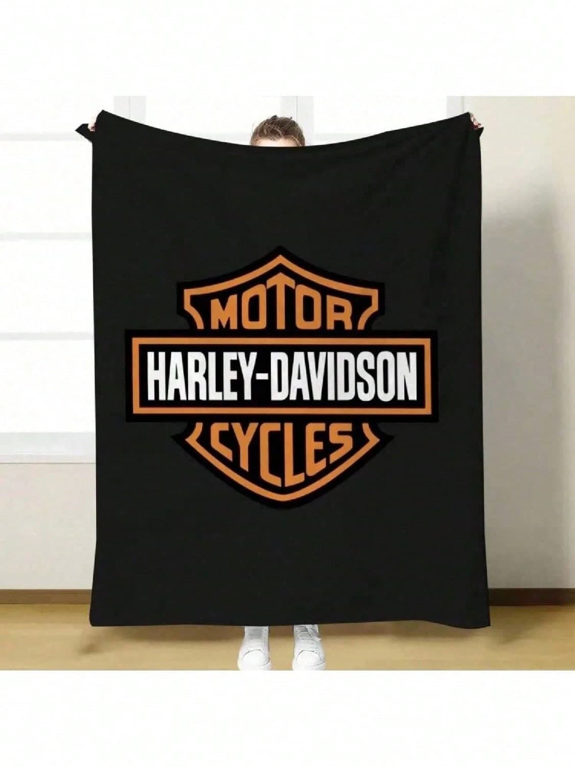 Manta Felizer Harleys Motocicleta Davidson Súper Suave Franela Polar Mantas para Cama Sofá y Sillón Genial Regalo de Motocicleta(1) gris