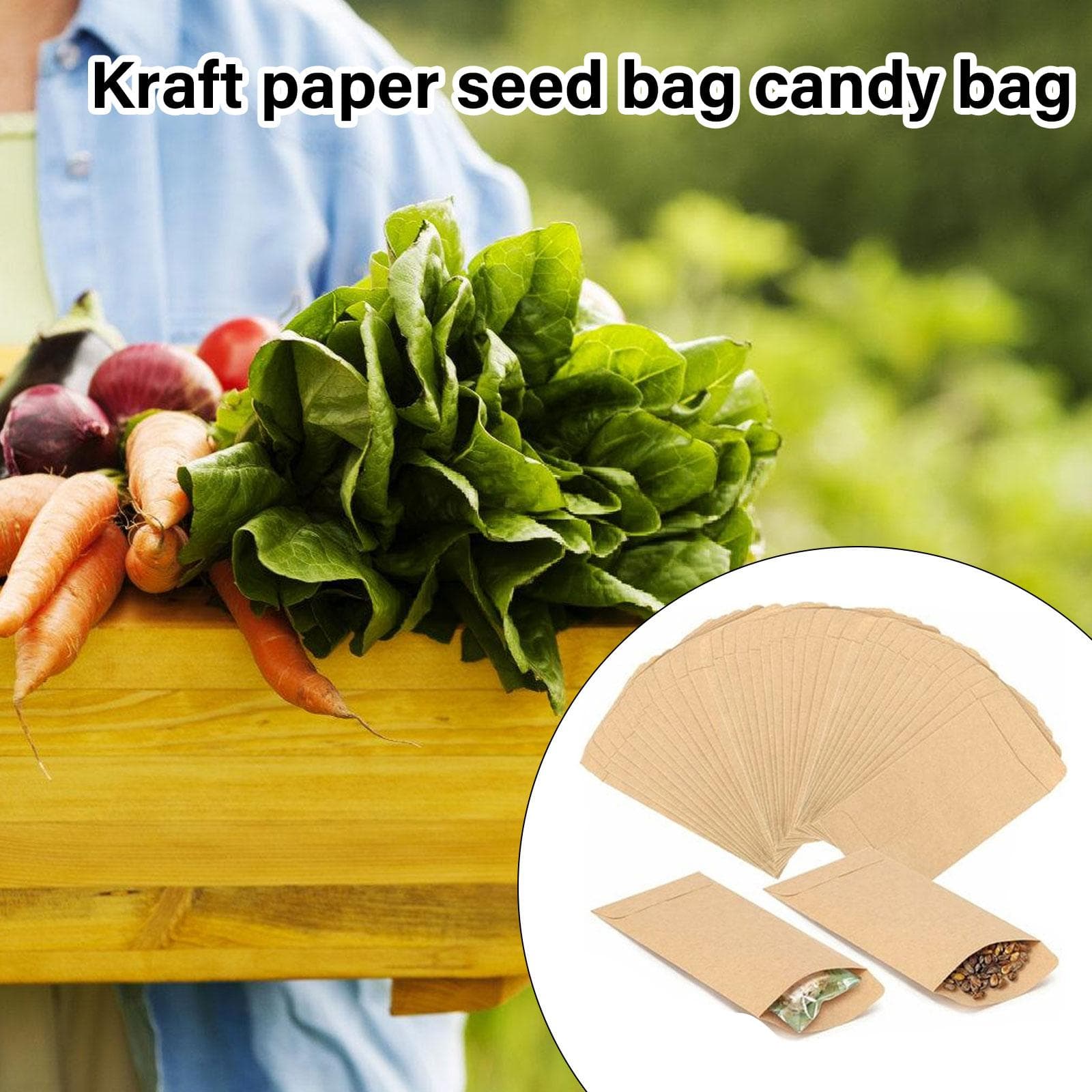 100pcs Bolsas Miniatura de Papel Kraft Marrón Contenedor para Almacenamiento de Semillas Sobres para Monedas Bolsas para Embalaje de Joyería y