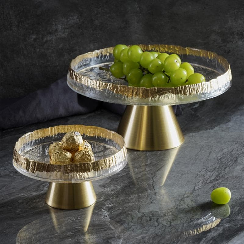 Frutero de Vidrio Alto de Alta Gama Grande para Hogar Sala de Estar Mesa de Centro Adornos de Decoración para el Hogar