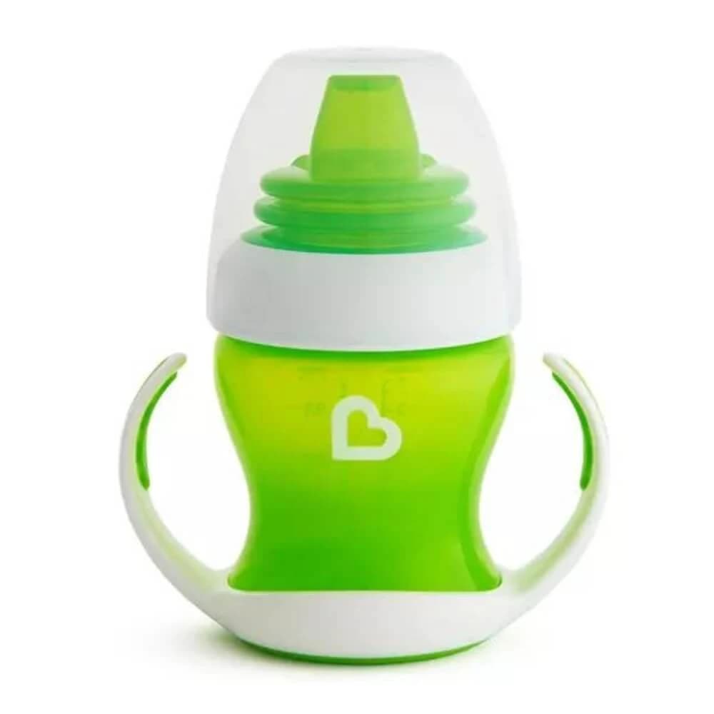 Vaso de transición suave con asas, +4 meses, Verde, 118 ml, Munchkin