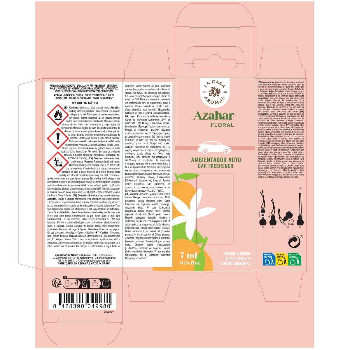 Ambientador Colgador Coche Azahar view 2
