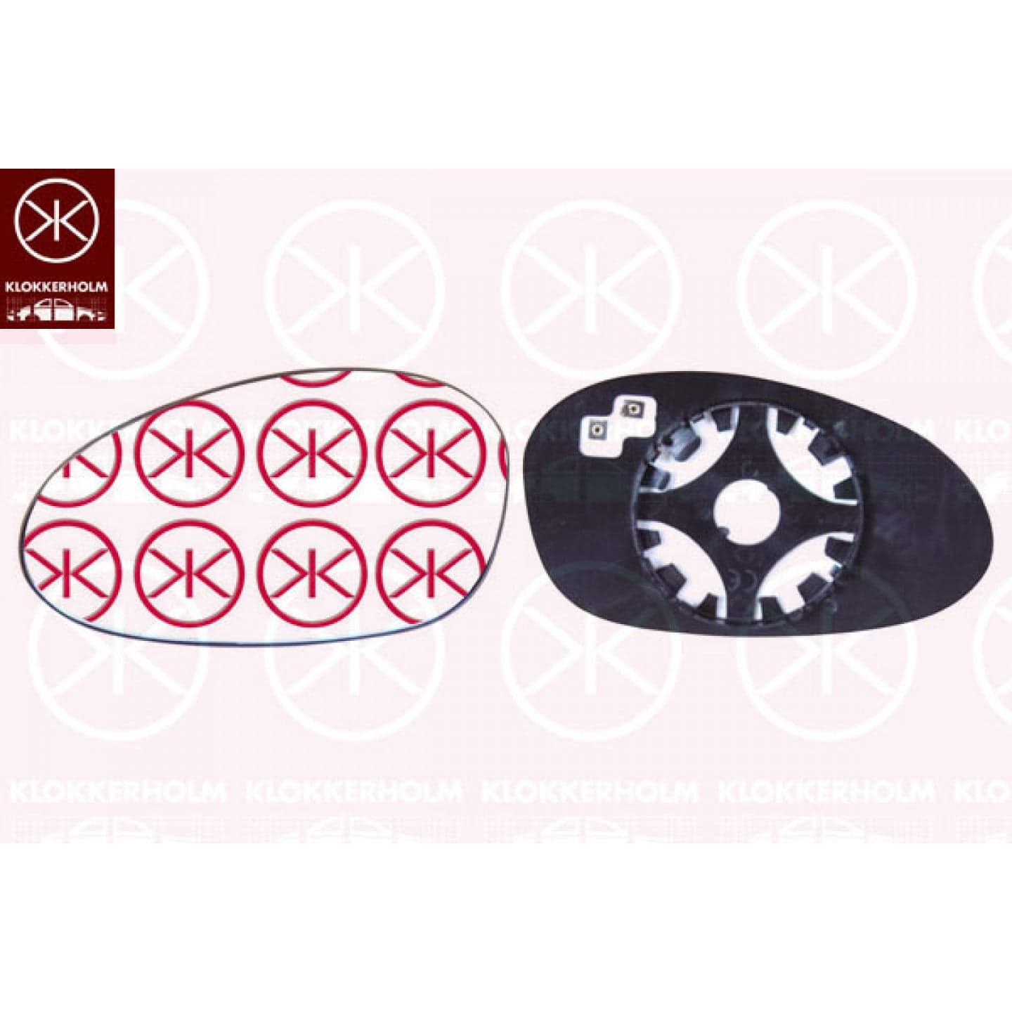 Cristal de espejo, retrovisor exterior KLOKKERHOLM 00621067
