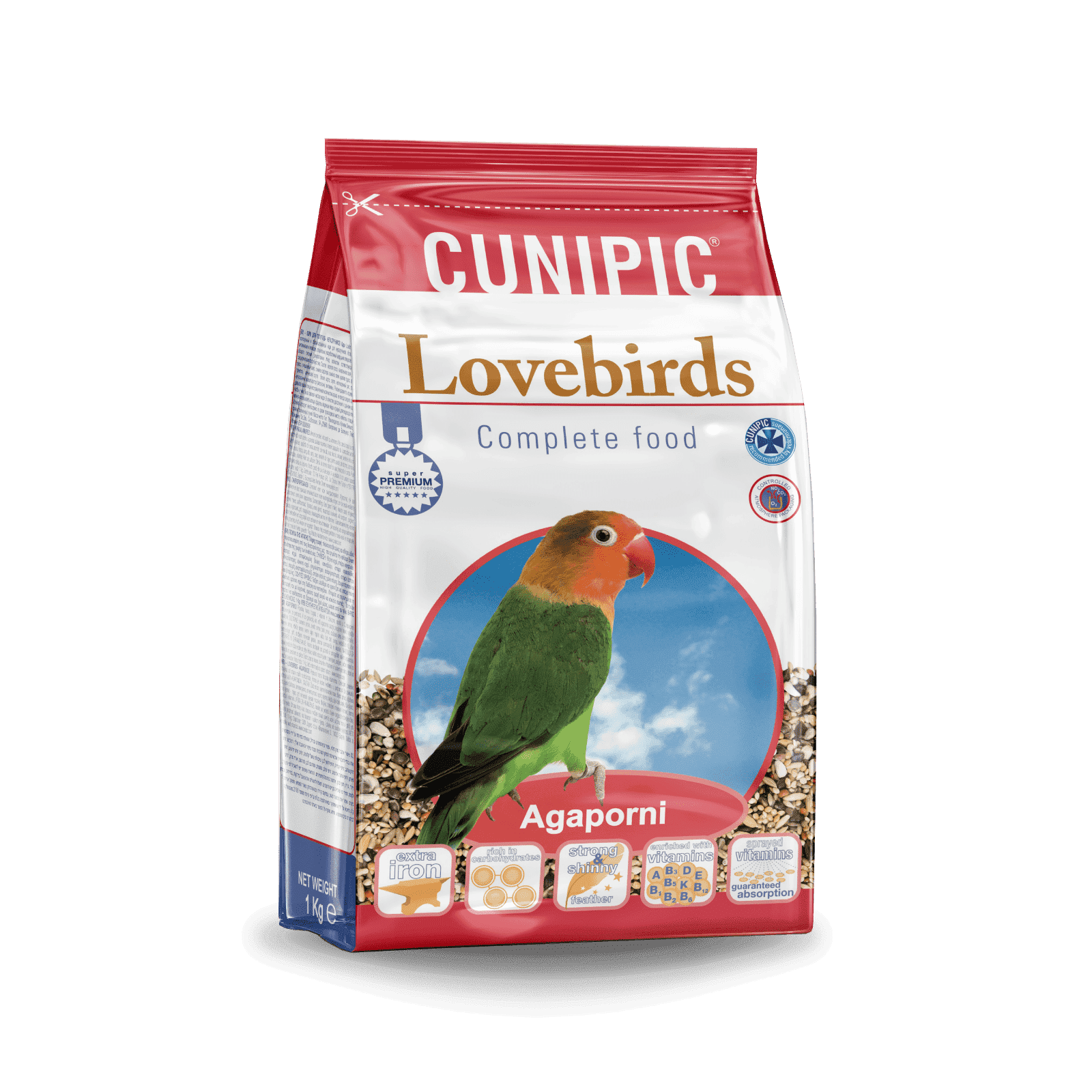 Alimentación Súper Premium para Agapornis Cunipic (Tamaño: 3 Kg)