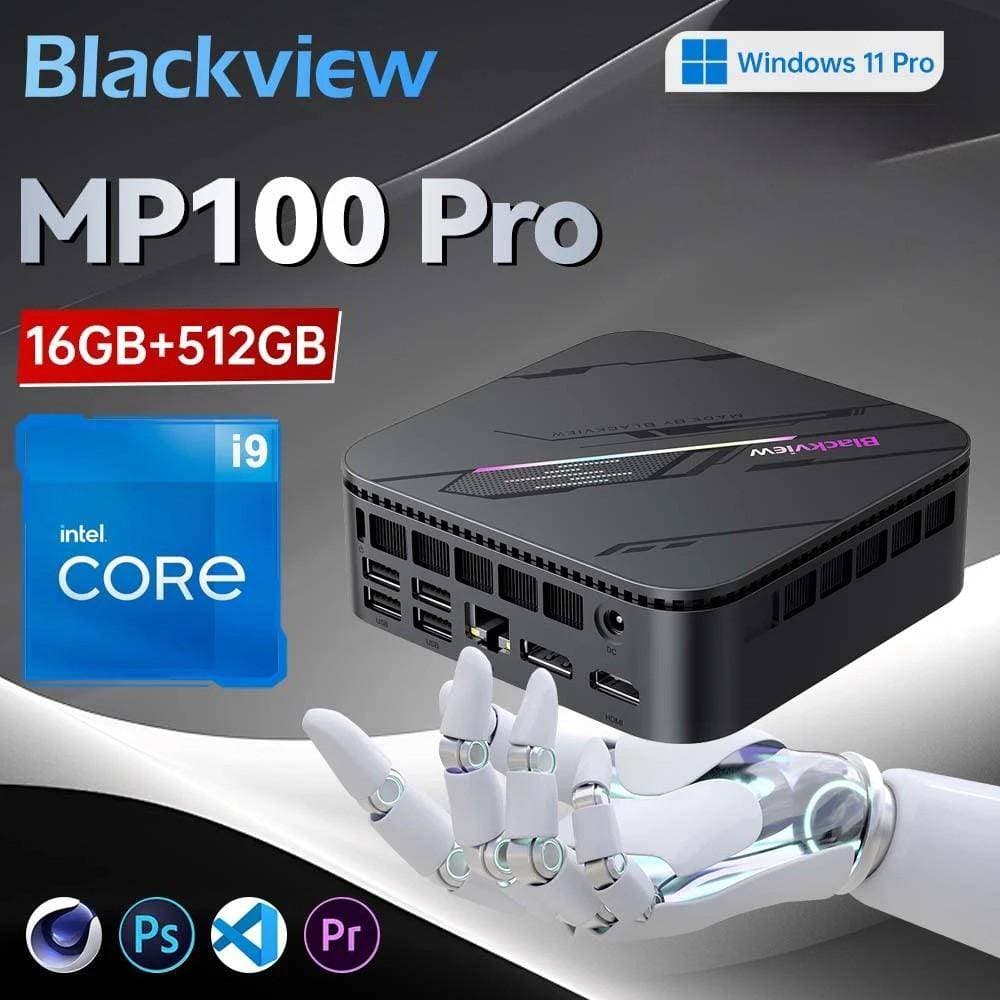 Blackview MP100 Pro 12:e generationens Intel® Core™ i5-12450H 16GB DDR4 M.2 PCIe 4.0 SSD WiFi 6 Windows 11 Pro Mini PC