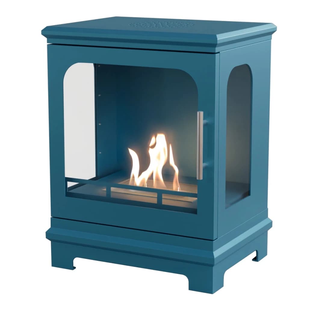 ScandiFlames Honolulu Azul – Estufa de Chimenea de Bioetanol Independiente – Tiempo de combustión de 5 horas – Efecto de calor de 1.6 kW