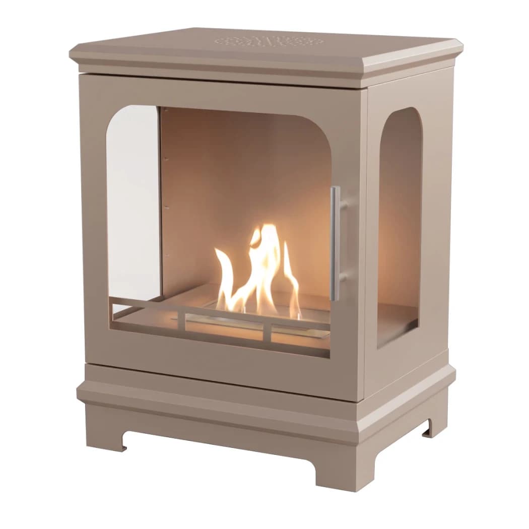 ScandiFlames Honolulu Gris Beige – Estufa de Chimenea de Bioetanol Independiente – Tiempo de combustión de 5 horas – Efecto de calor de 1.6 kW