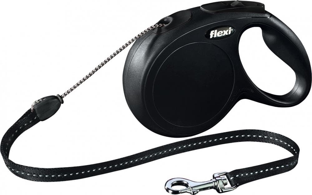 Flexi New CLASSIC 8 m Negro Perro Correa retráctil