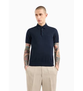 A|X Armani Exchange para hombre. 8NZF5DZM3JZ1510 Polo de Punto marino (L), Casual, Algodón, Manga corta