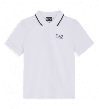 EA7 para niño. 7B000023_AF12901 Polo 7B000023 blanco (6Años= 118cm), Casual, Algodón, Manga corta, moda infantil