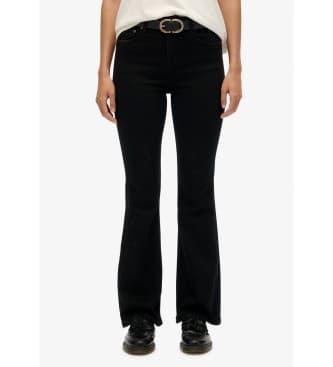 Superdry para mujer. W7011260A Jeans Mid Rise Flare negro (30/30), Casual, Algodón