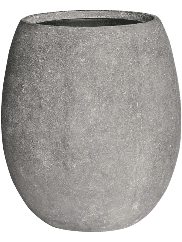 Baq Polystone Globo Liso Revestido Gris Crudo (con forro), 48x55cm