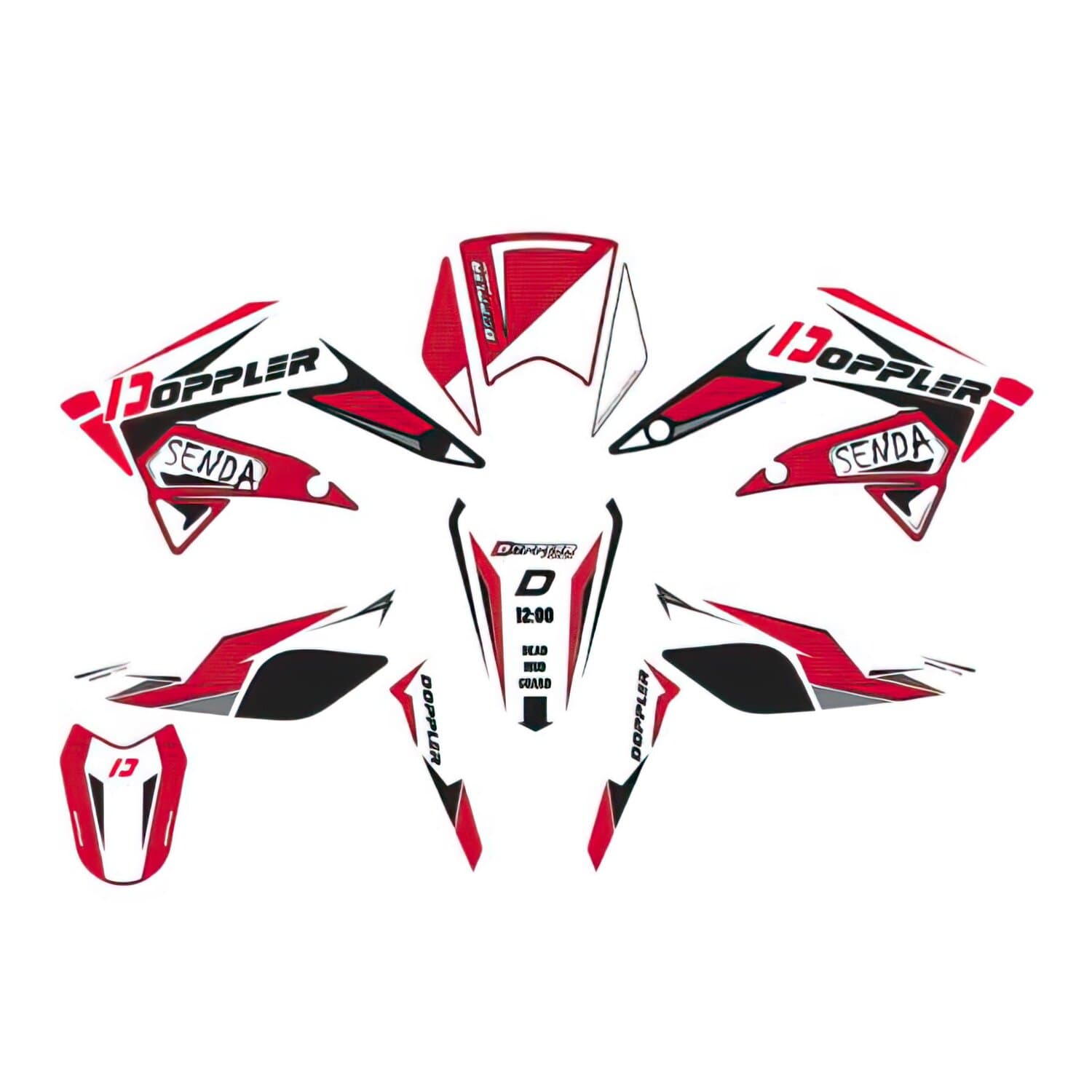 Kit Deco Doppler Derbi Senda des 2011 Blanco / Negro / Rojo