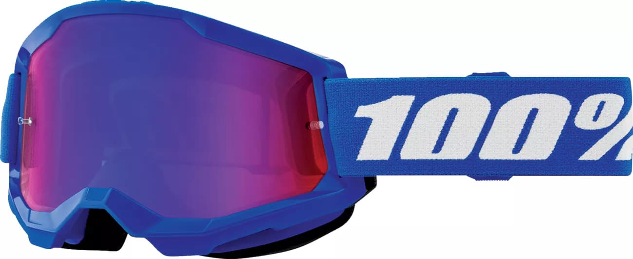 Gafas Cross Infantil 100% Strata 2 Azul Lente Espejado