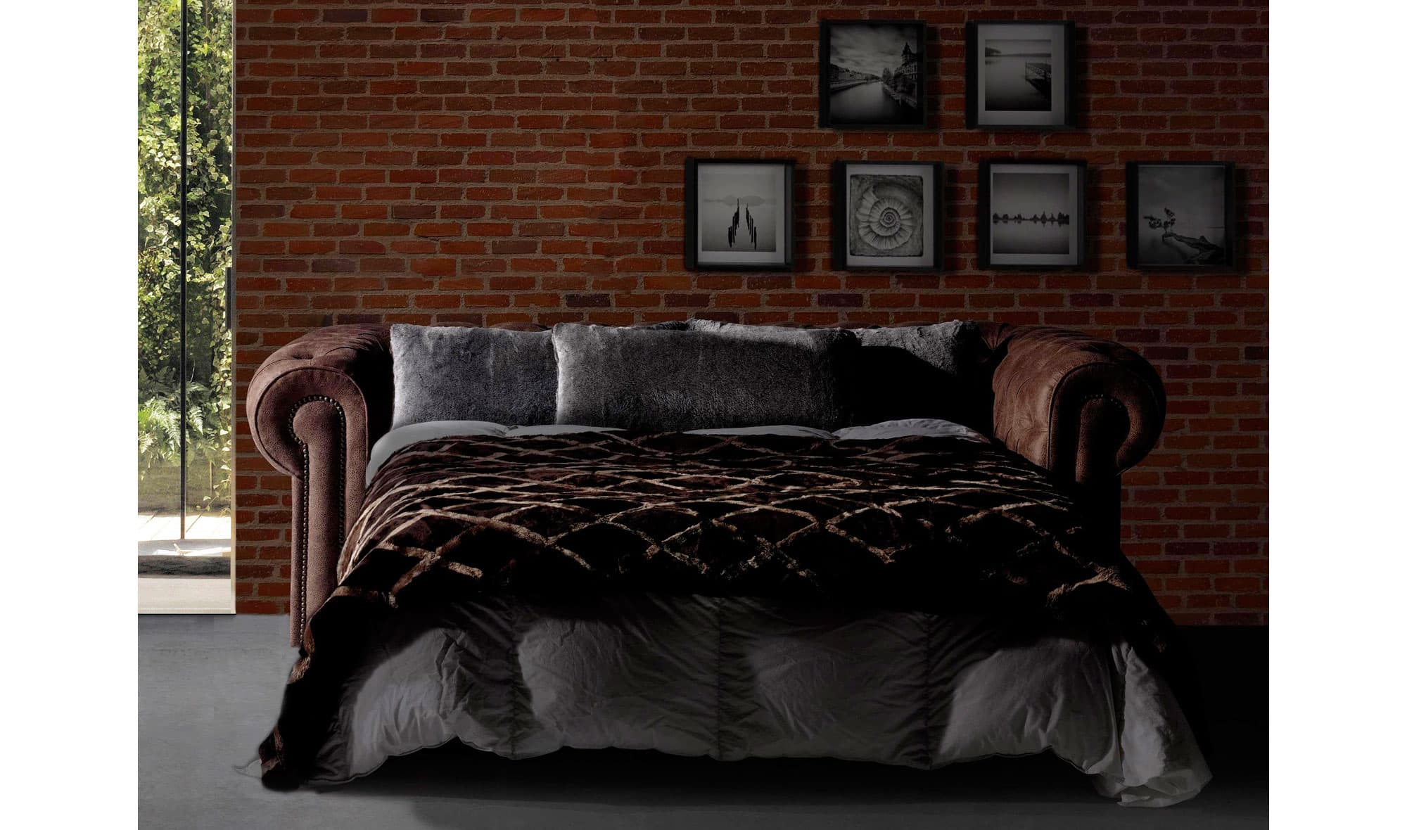 Sofá chester cama vintage Ford
