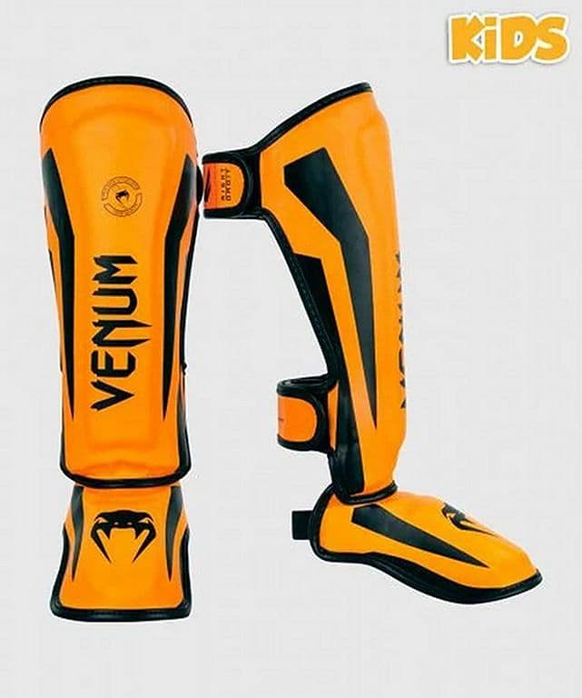 Venum Elite Shin Guards Kids Naranja