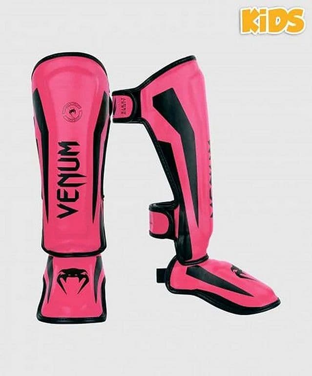 Venum Elite Shin Guards Kids Rosa
