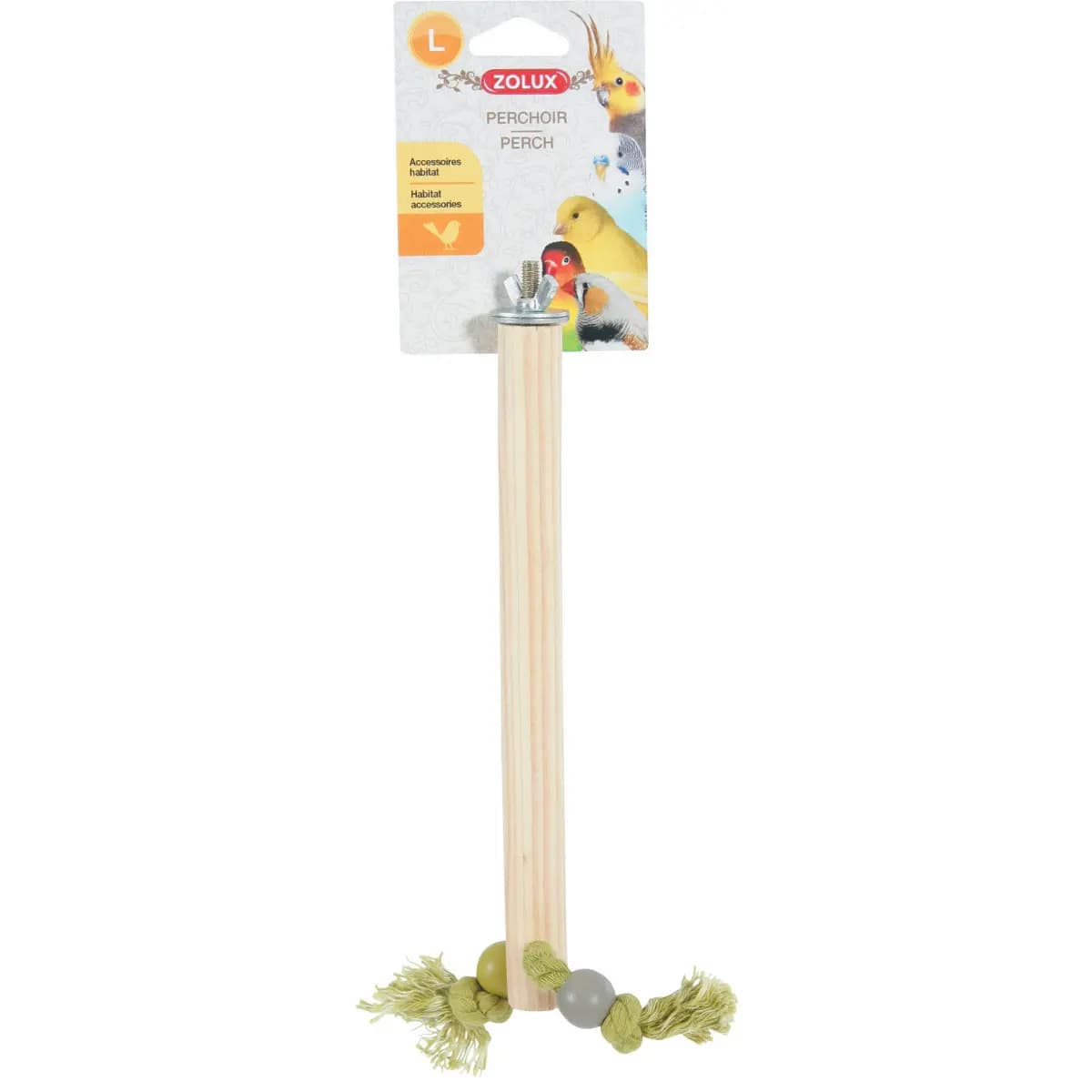 Percha de madera para pájaros Zolux