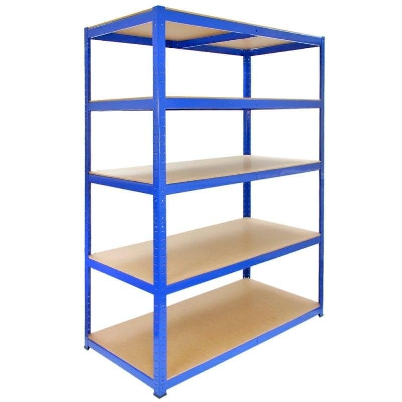 Estantería MonsterShop T-Rax Acero Azul 120cm Extra Ancha 5 Estantes Mazo Incluido