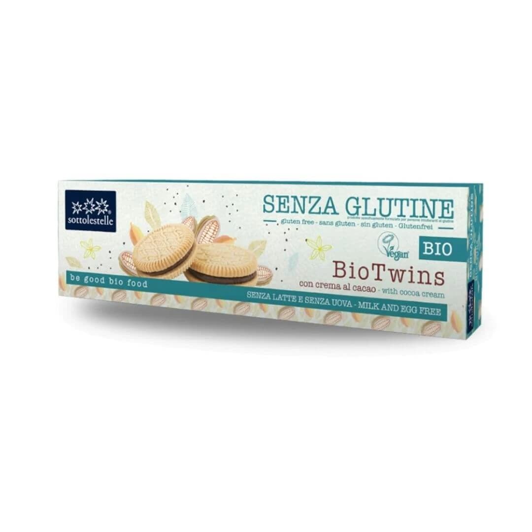Galletas de crema de cacao BioTwins, 125 gr, Sottolestelle