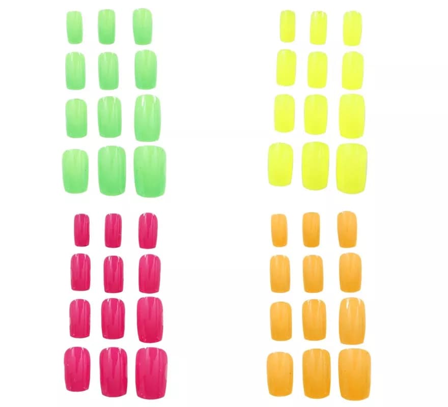 Pack de 12 Uñas Neón para mujer en varios colores