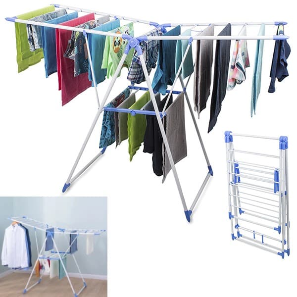 TENDEDERO PLEGABLE 2 NIVELES DE ACERO INOXIDABLE